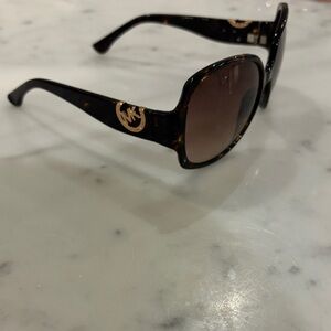 Michael Kors Tortoise Sunglasses with Gold Logo